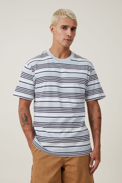 Loose Fit Stripe T-Shirt, SKY BLUE EVERYDAY STRIPE