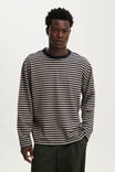 Everyday Fit Long Sleeve T-Shirt, HAZLENUT / VINTAGE NAVY STRIPE - example image 1