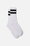 Meias - Essential Active Sock, WHITE/SPORT STRIPE - vista alternativa 1