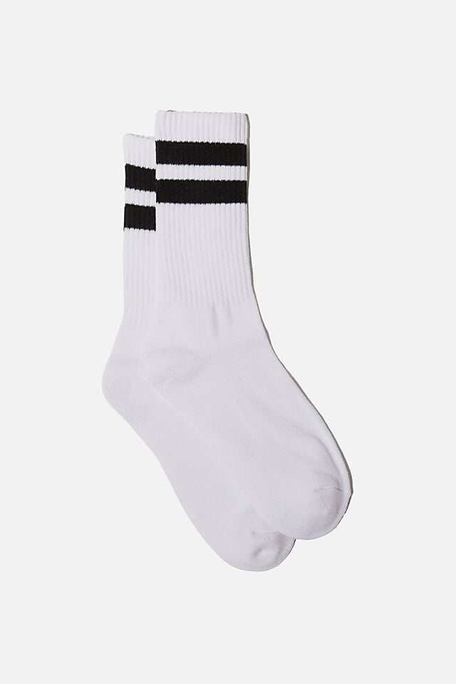 Meias - Essential Active Sock, WHITE/SPORT STRIPE