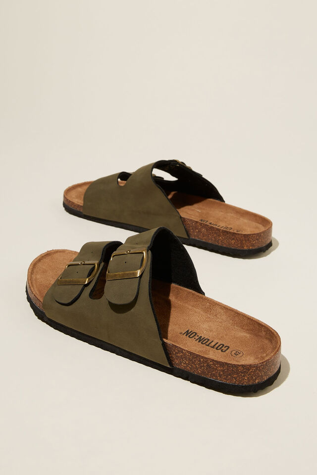 Double Buckle Sandal, KHAKI