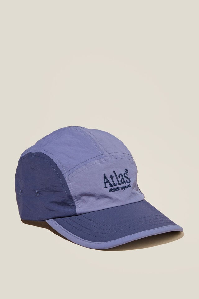 Nylon 5 Panel Hat, NAVY/ATLAS