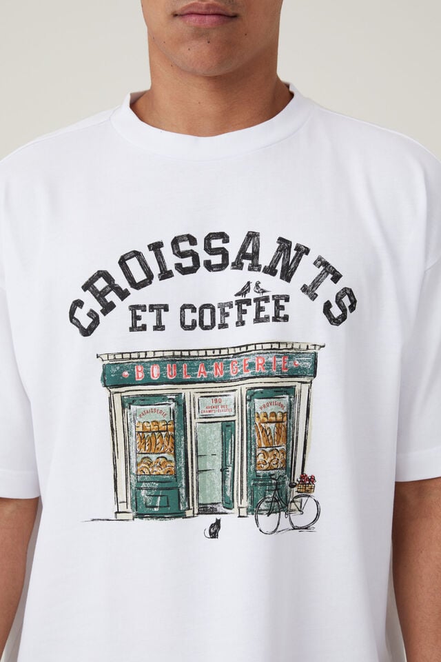 Box Fit Graphic T-Shirt, WHITE/BOULANGERIE