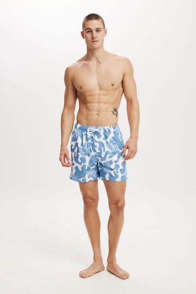 Stretch Swim Short, BLUE ABSTRACT