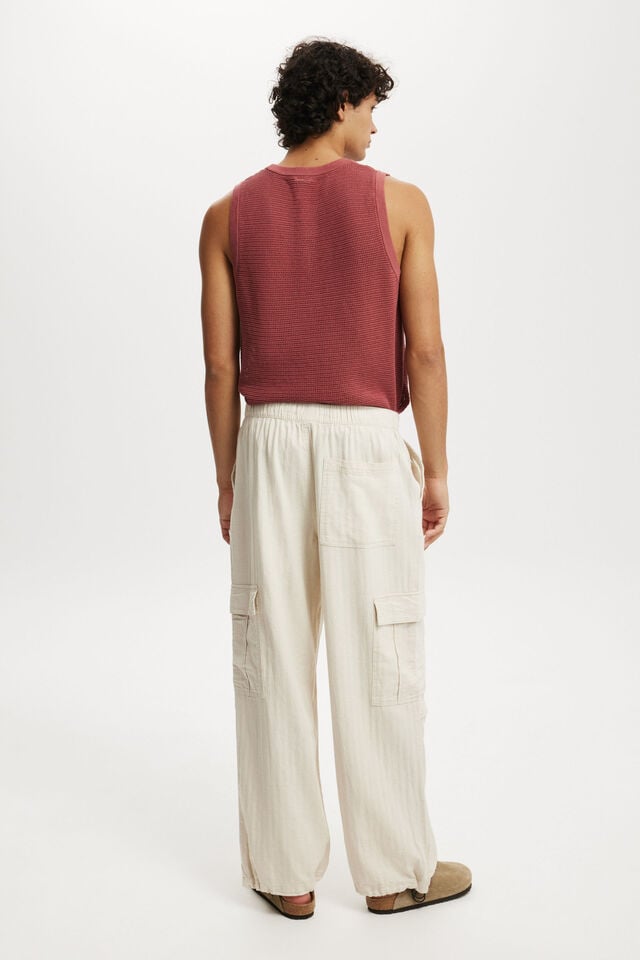 Baggy Resort Cargo Pant, OATMEAL HERRINGBONE