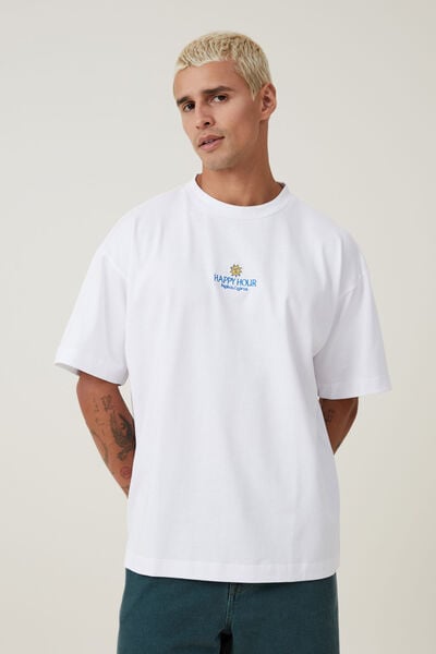 Box Fit Graphic T-Shirt, WHITE/HAPPY HOUR