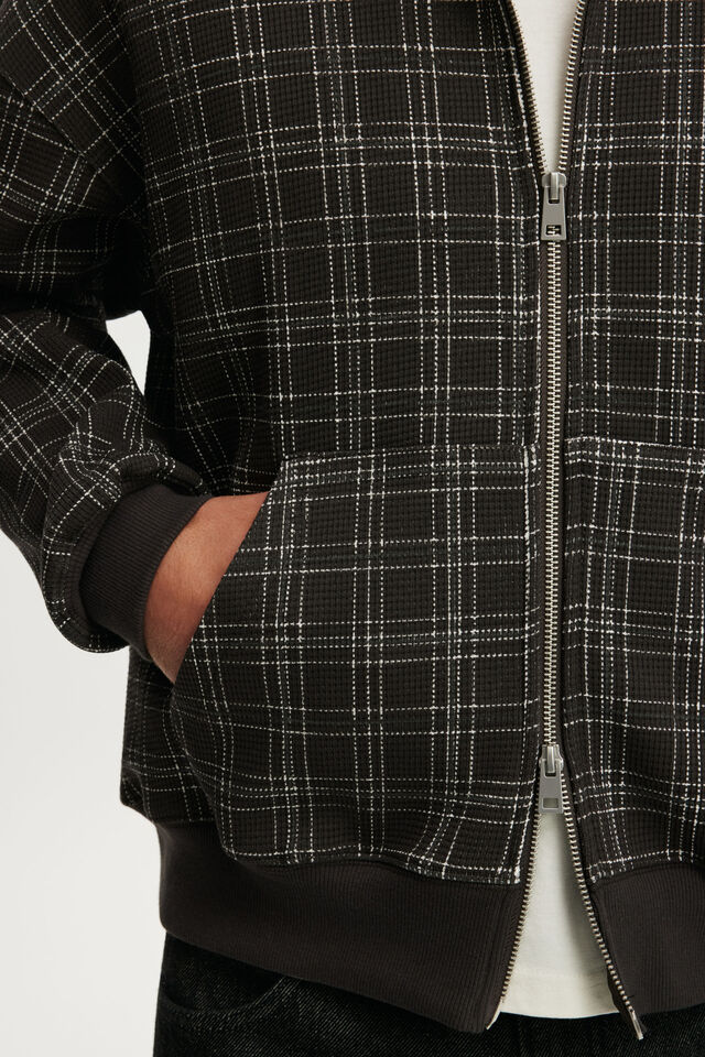 Zip Up Hoodie, BITTER BROWN CHECK