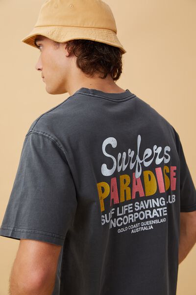 Surfers Paradise T-Shirt, LCN SLSC FADED SLATE/MUTLICOLOUR TEXT