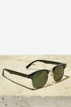 Leopold Polarized Sunglasses, BLACK GLOSS/GOLD/GREEN