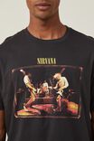 Premium Loose Fit Music T-Shirt, LCN MT WASHED BLACK/NIRVANA - MUDDY BANKS - alternate image 4