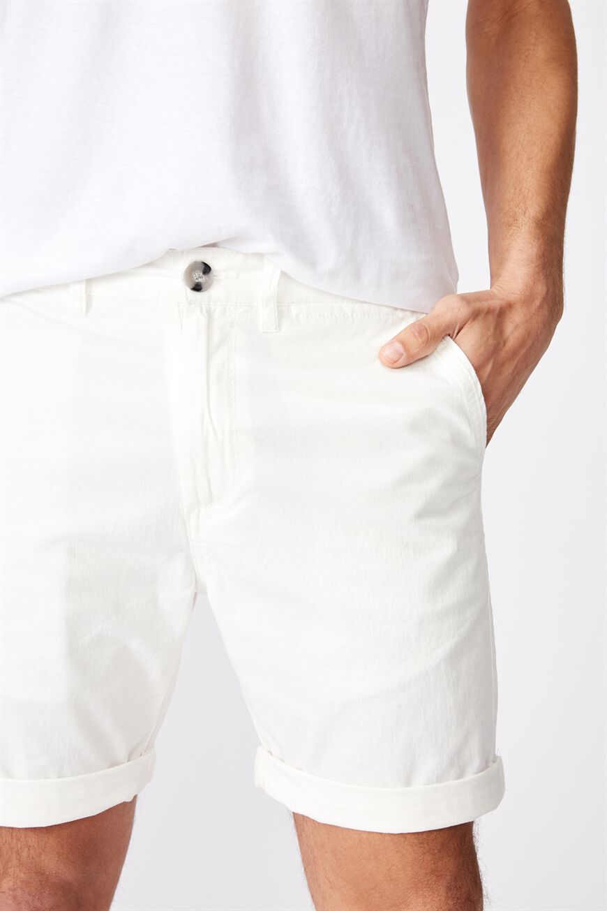 mens chino shorts white