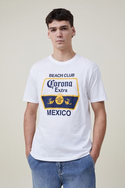Corona Premium Loose Fit T-Shirt, LCN COR WHITE/CORONA - BEACH CLUB