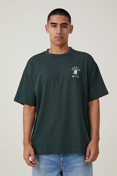 Box Fit Graphic T-Shirt, PINE NEEDLE GREEN/JARDIN COFFEE