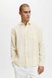 Linen Long Sleeve Shirt, CREAM - alternate image 1