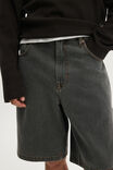 Baggy Denim Short, CARPENTER WEST WASHED GREY - example image 4
