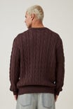 Cable Knit Crew, BROWN CABLE - alternate image 3