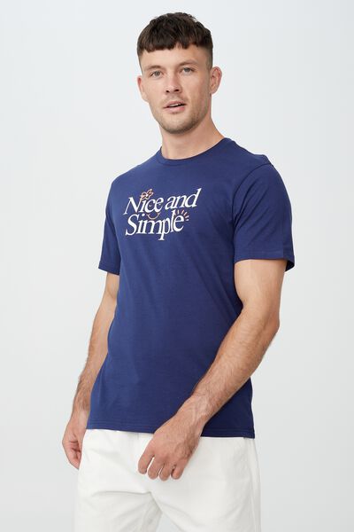 Tbar Art T-Shirt, INDIGO/NICE AND SIMPLE