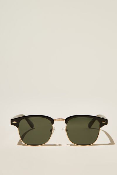 Óculos de Sol - Leopold Polarized Sunglasses, BLACK GLOSS/GOLD/GREEN