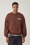 Box Fit Graphic Crew Sweater, BRUNETTE / NYC OWNERS CLUB - alternate image 1