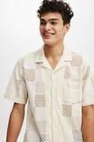 Palma Short Sleeve Shirt, CREAM GRID PATTERN - alternate image 4