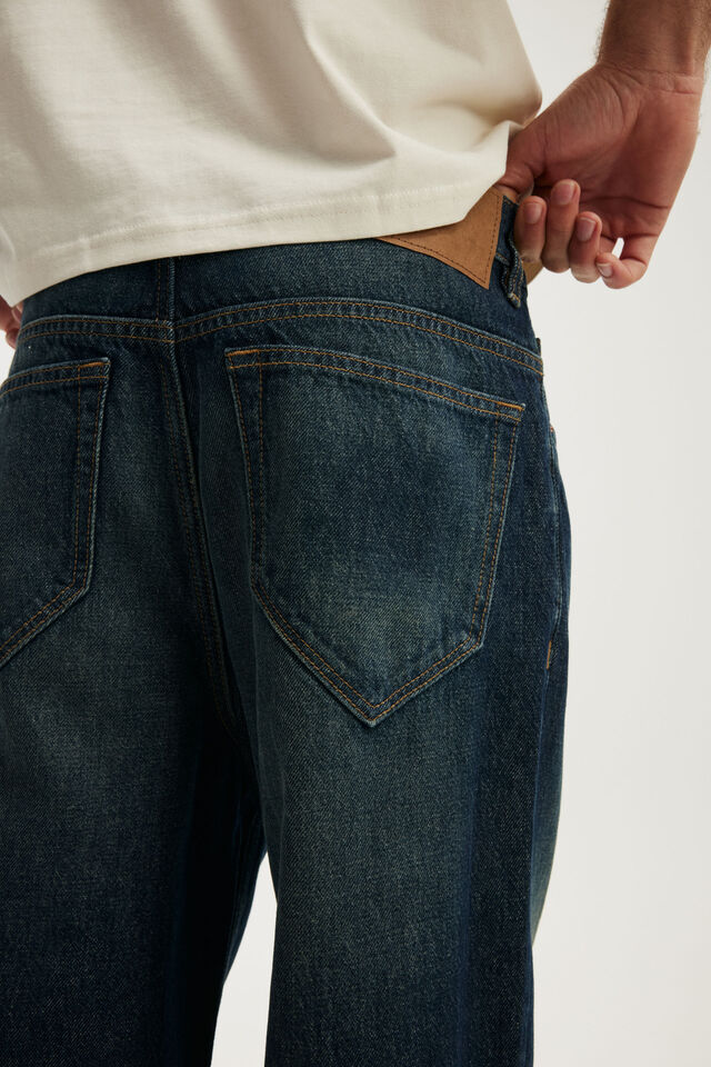 Relaxed Wide Jean, WORN BLUE