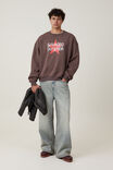 Box Fit Music Crew Sweater, LCN MT WASHED CHOCOLATE / SMASHING PUMPKINS - alternate image 2