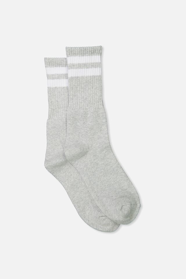 Meias - Essential Active Sock, GREY MARLE/WHITE SPORT STRIPE