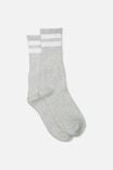 Essential Sock, GREY MARLE/WHITE SPORT STRIPE - alternate image 1