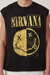 Nirvana Oversized Muscle Tank, LCN MT BLACK / NIRVANA - SMILEY HALF - alternate image 4