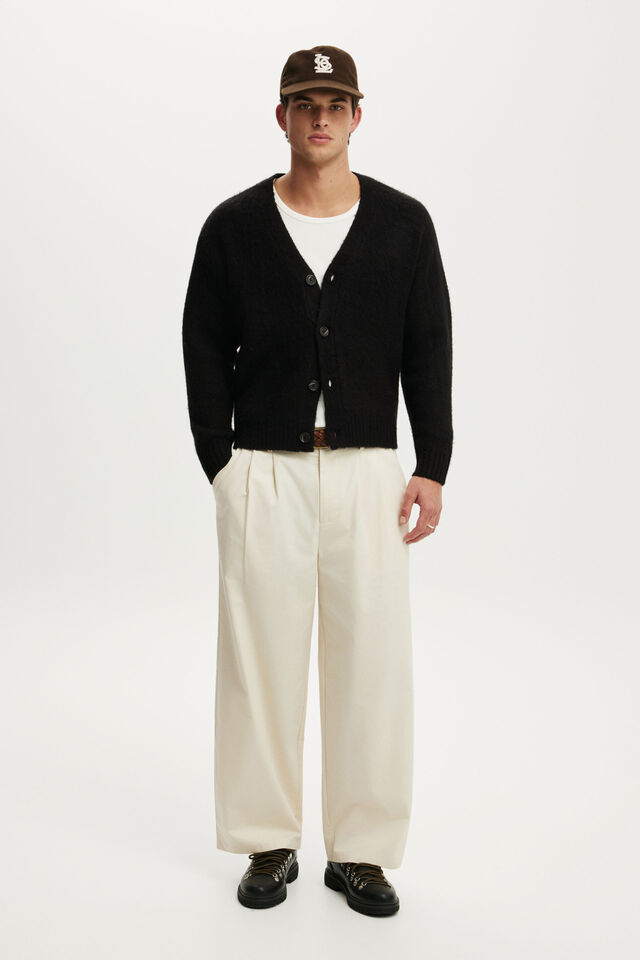 Cropped Cardigan, BLACK