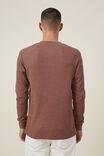Camiseta - Textured Long Sleeve Tshirt, COFFEE MARLE WAFFLE HENLEY - vista alternativa 3