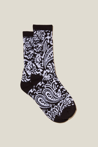Graphic Sock, VINTAGE BLACK/WHITE PATTERN