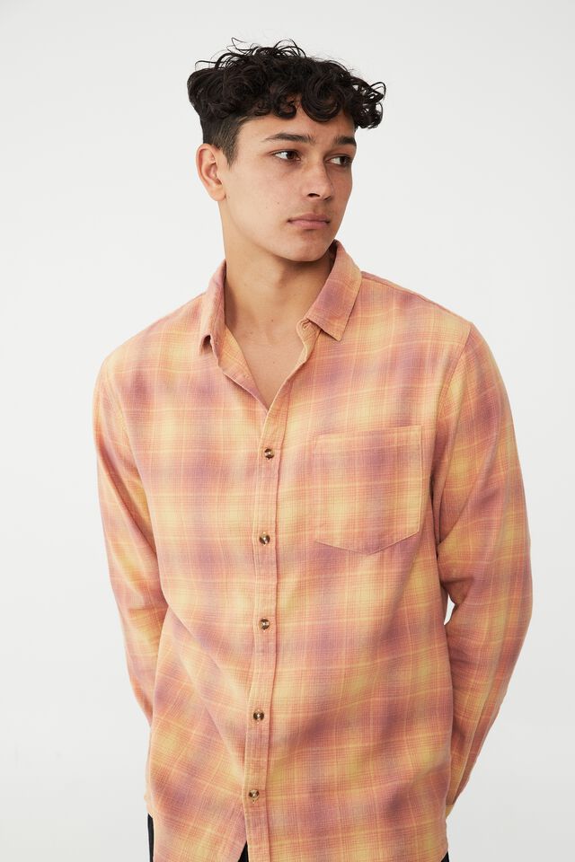 Camden Long Sleeve Shirt, SUNSET OMBRE CHECK