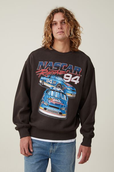 Nascar Oversized Fleece Sweater, LCN NAS WASHED BLACK/NASCAR - 94 RACING