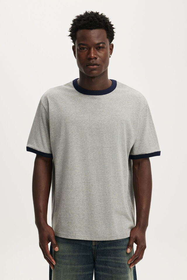 Everyday Fit T-Shirt, GREY MARLE / VINTAGE NAVY RINGER