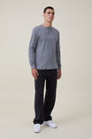 Textured Long Sleeve Tshirt, NEPPY GREY MARLE WAFFLE HENLEY - alternate image 2