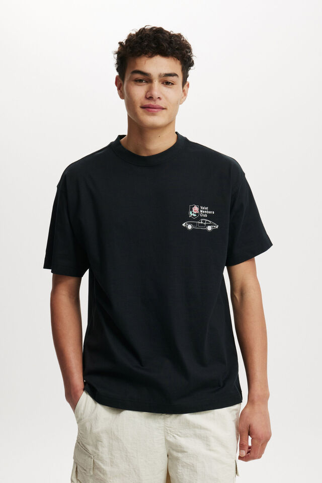 Box Fit Graphic T-Shirt, BLACK/MEMBERS CLUB WHITE