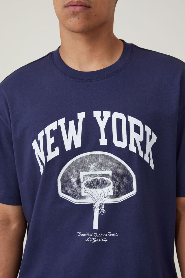 Loose Fit Art T-Shirt, INDIGO/NY OUTDOOR COURTS