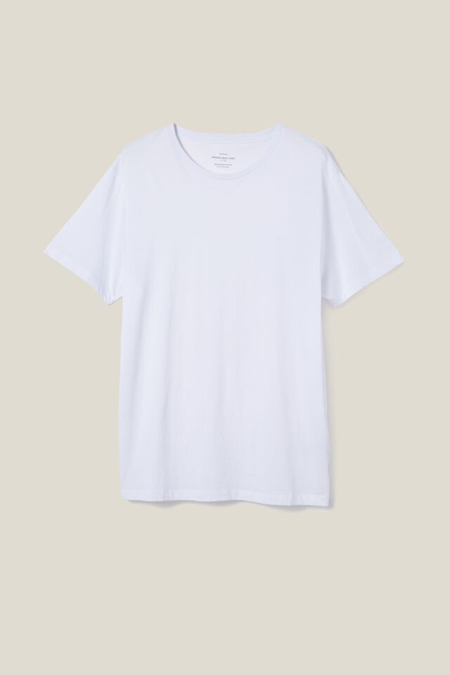 Camiseta Organic Crew T-Shirt, WHITE