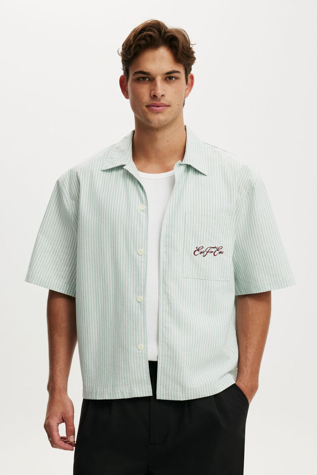 Camisas - Ventura Short Sleeve Shirt, SEAFOAM STRIPE EMB