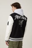 Varsity Bomber Jacket, BLACK - alternate image 3