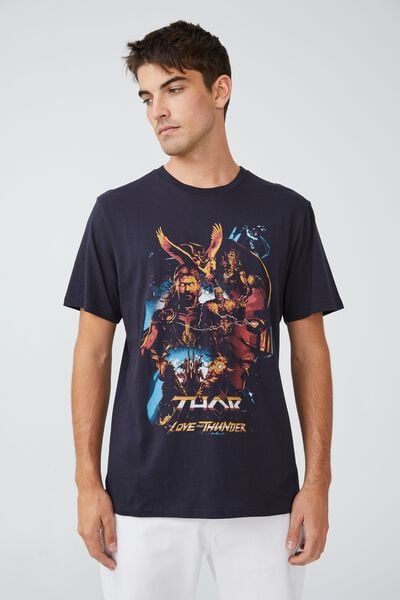 Tbar Collab Movie And Tv T-Shirt, LCN MAR TRUE NAVY/THOR - POSTER