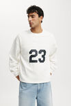 Box Fit Graphic Crew Sweater, VINTAGE WHITE / 23 - alternate image 1