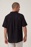 Capri Short Sleeve Shirt, BLACK BROIDERIE - alternate image 3