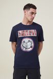 Tbar Collab Music T-Shirt, LCN MT TRUE NAVY/NIRVANA - WHITE SMILEY - alternate image 1