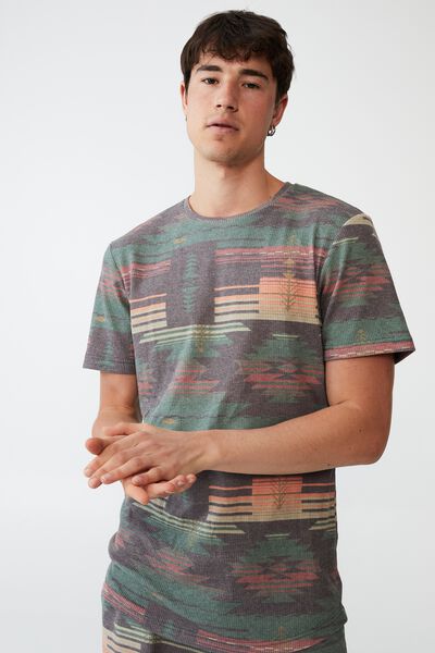Collab Lounge T-Shirt, FOREST GREEN IKAT