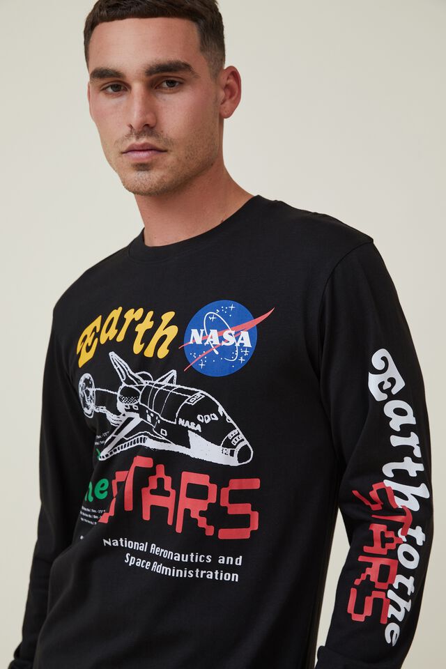 Tbar Collab Long Sleeve T-Shirt, LCN NAS BLACK/NASA - EARTH TO MARS