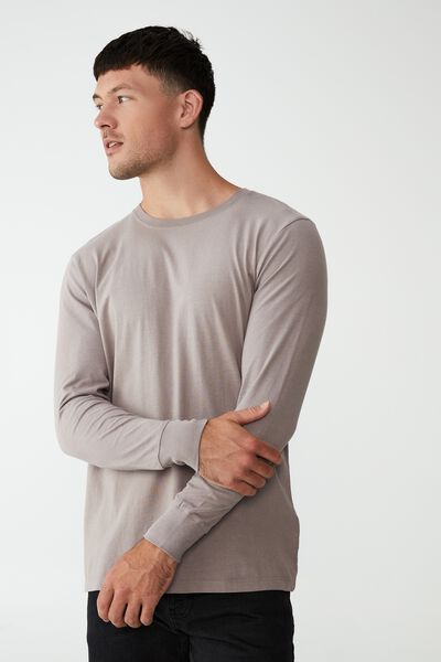 Organic Long Sleeve T-Shirt, WASHED BRICK