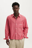 Bedford Long Sleeve Shirt, RED STRIPE - example image 1