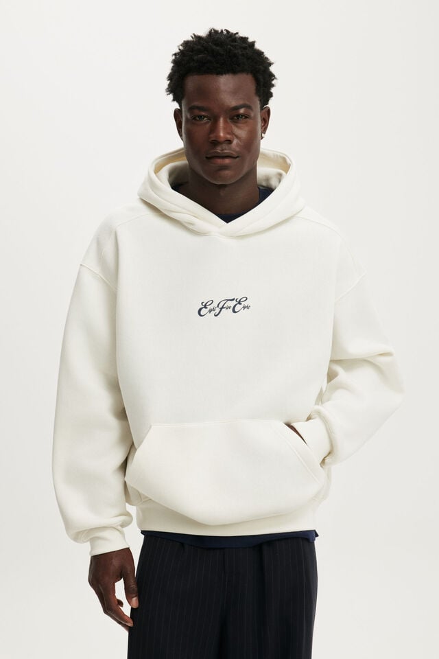 Moletom - Box Fit Graphic Hoodie, CHALK WHITE / EIGHT FIVE EIGHT